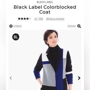 Black label chicos color block trench